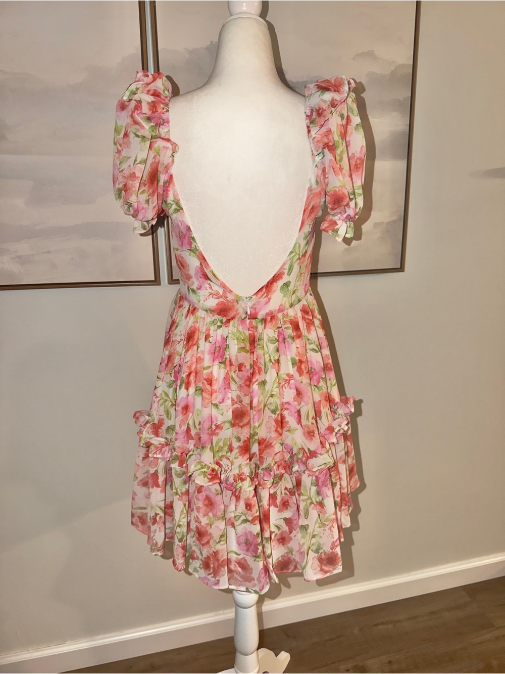 Mod On Trend Floral Ruffle Mini Dress - Picture 3 of 4